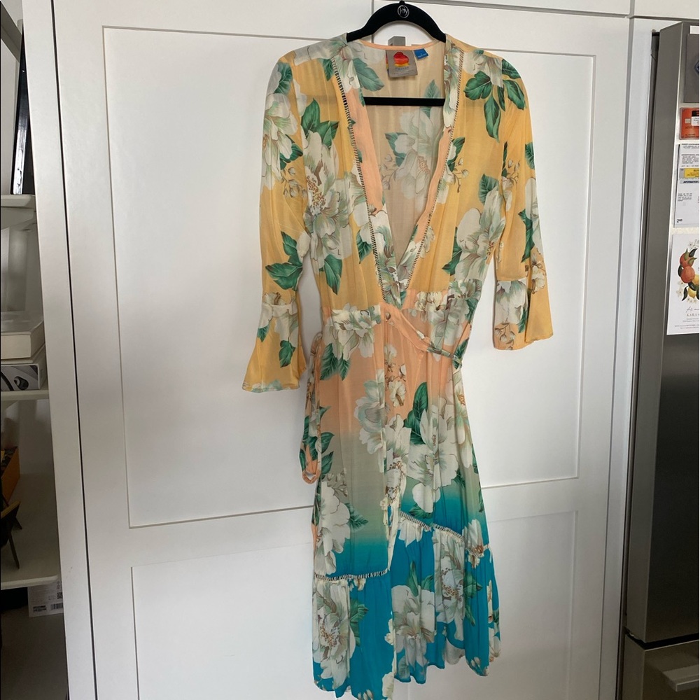 FARM Rio Sunset Wrap Dress Anthropologie Small